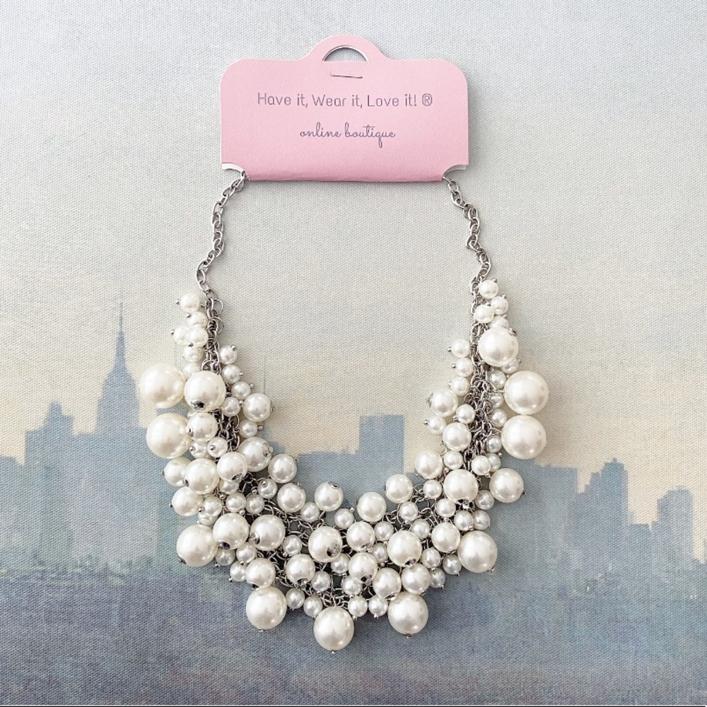 Pearl Handmade Statement Necklace NWT